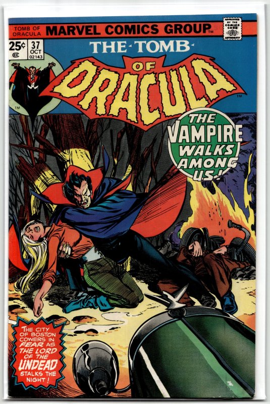 Tomb of Dracula #37 (Marvel Comics, 1975), raw, ungraded comic book — front cover
