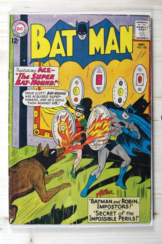 Batman #158 (DC Comics, 1963), raw comic book in VG- 3.5 condition — front cover