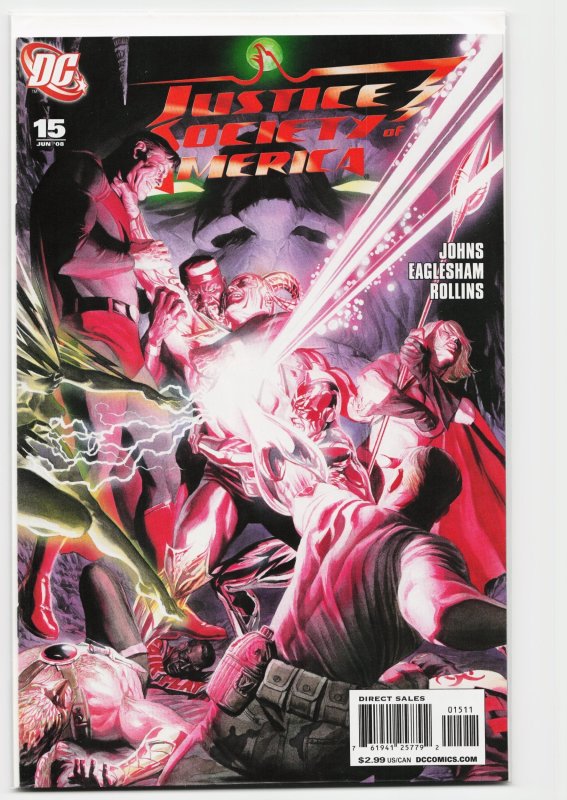 Justice Society of America #15 (DC Comics, 2008), raw, ungraded comic book — front cover