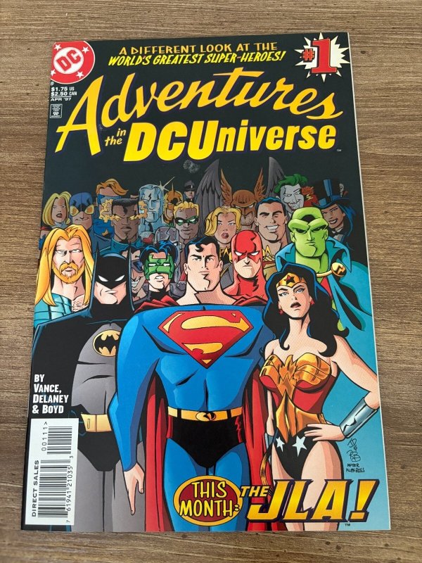 Adventures in the DC Universe #1 (DC Comics), raw comic book in NM condition — front cover