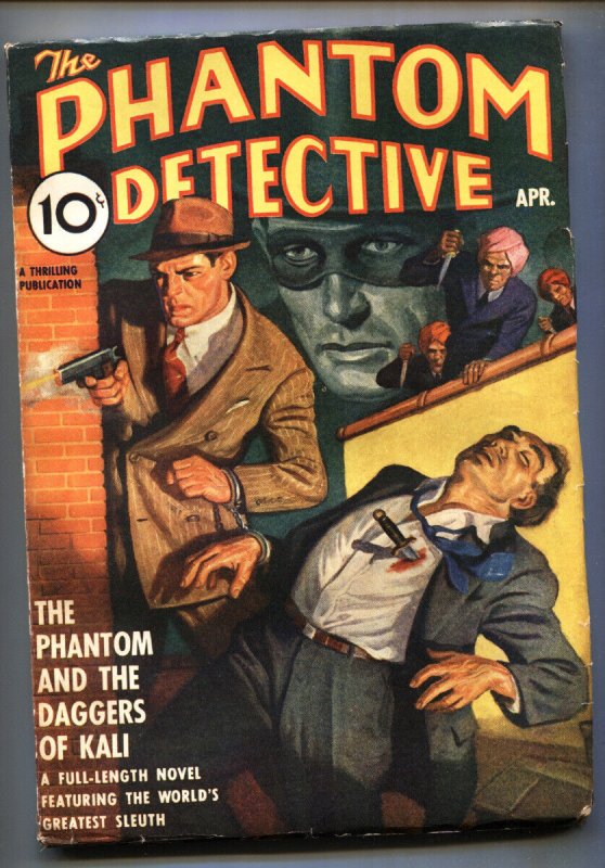 Phantom Detective-April 1940-Rudolph Belarski-The Daggers of Kali-Pulp Magazine (1940), raw, ungraded comic book — front cover