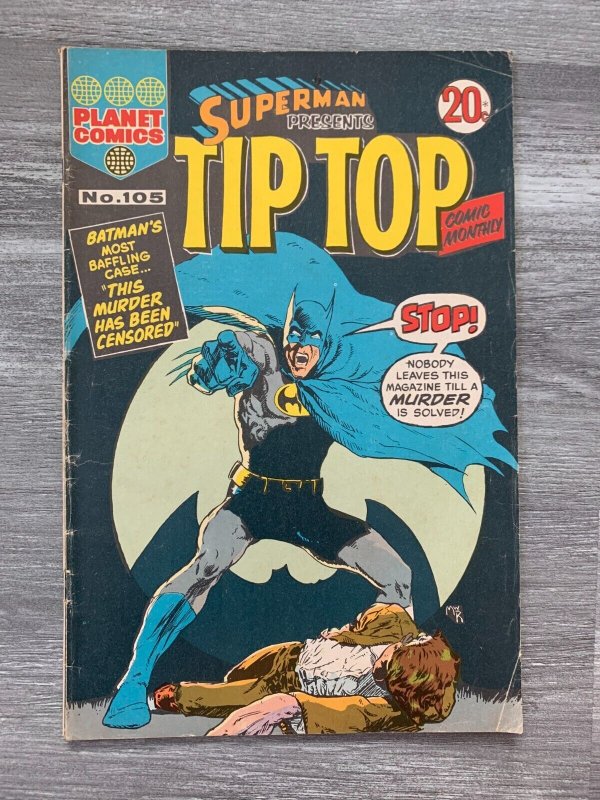 Vintage Superman Presents TIP TOP Monthly #105, raw comic book in VG 4.0 condition — front cover