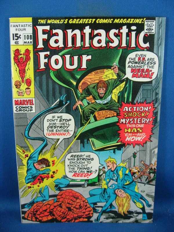 Fantastic Four #108 (Marvel Comics, 1971), raw comic book in NM- condition — front cover