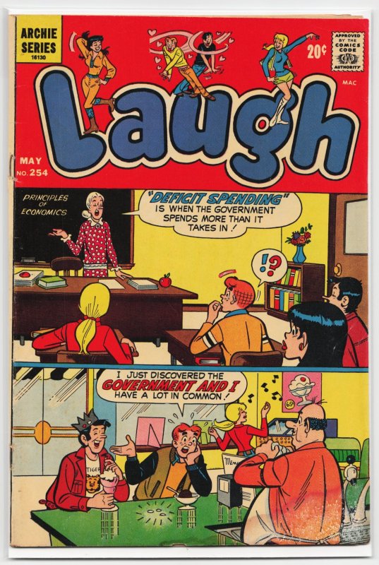 Laugh #254 (Archie Comics, 1972), raw, ungraded comic book — front cover