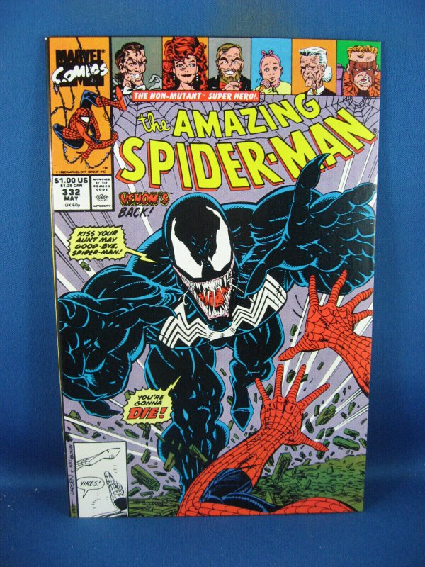 Amazing Spider-Man #332 (Marvel Comics, 1990), raw comic book in NM condition — front cover