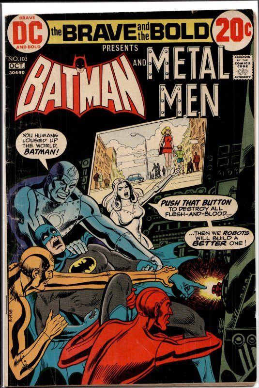 The Brave and the Bold #103 (DC Comics, 1972), raw, ungraded comic book — front cover