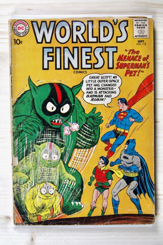 World's Finest Comics #112 (DC Comics, 1960), raw comic book in GD+ 2.5 condition — front cover