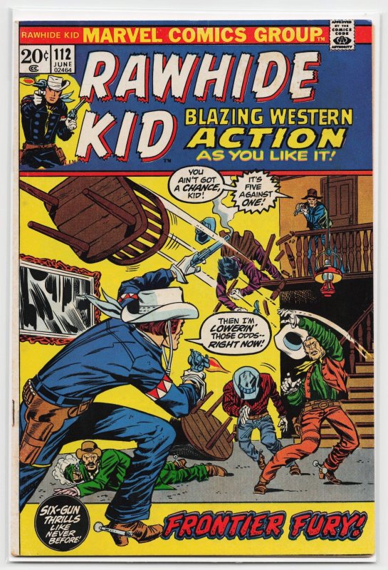 The Rawhide Kid #112 (Marvel Comics, 1973), raw, ungraded comic book — front cover