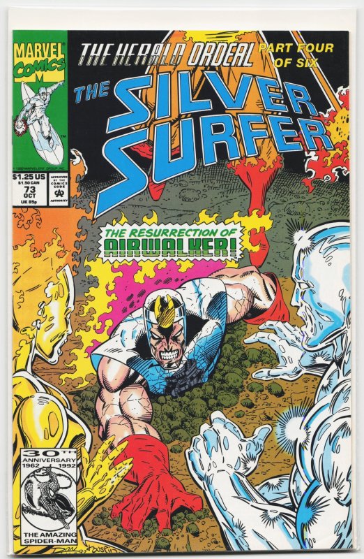 Silver Surfer #73 (Marvel Comics, 1992), raw, ungraded comic book — front cover