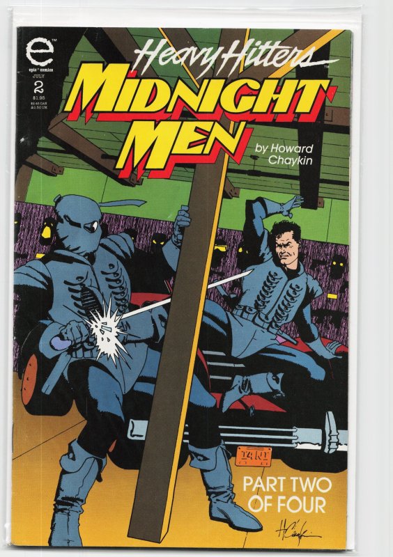Midnight Men #2 (1993), raw, ungraded comic book — front cover