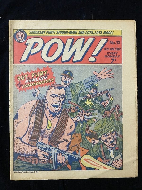 Pow! #13 (Odhams Press), raw comic book in VG condition — front cover