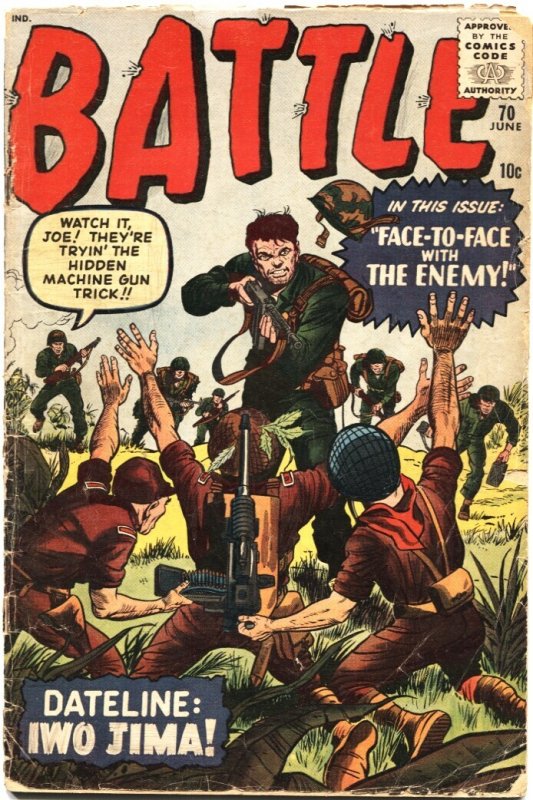 Battle #70 (Atlas Comics, 1960), raw, ungraded comic book — front cover