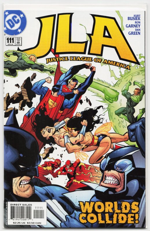 JLA #111 (DC Comics, 2005), raw, ungraded comic book — front cover