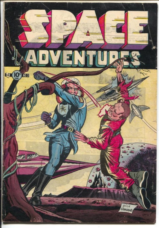 Space Adventures #3 (Charlton Comics, 1952), raw comic book in VG+ condition — front cover