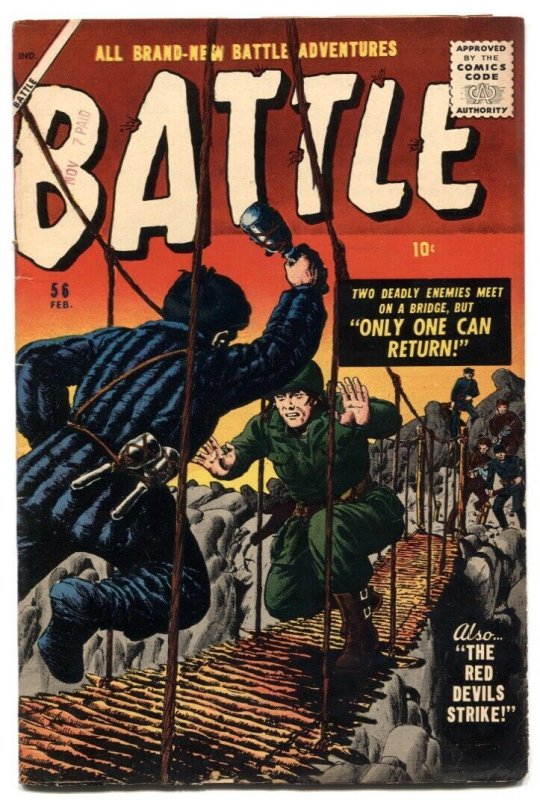 Battle Comics #56 (1958), raw comic book in VF condition — front cover