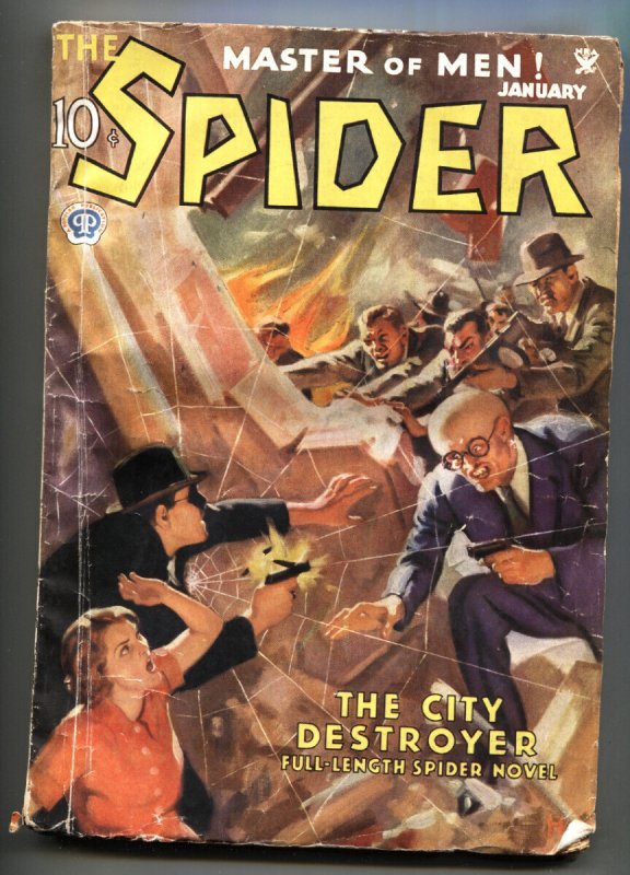 The Spider January 1935- the City Destroyer-pulp Magazine-Rare (1935), raw, ungraded comic book — front cover