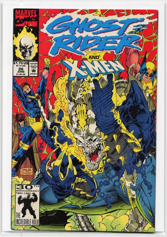 Ghost Rider #26 (Marvel Comics, 1992), raw, ungraded comic book — front cover