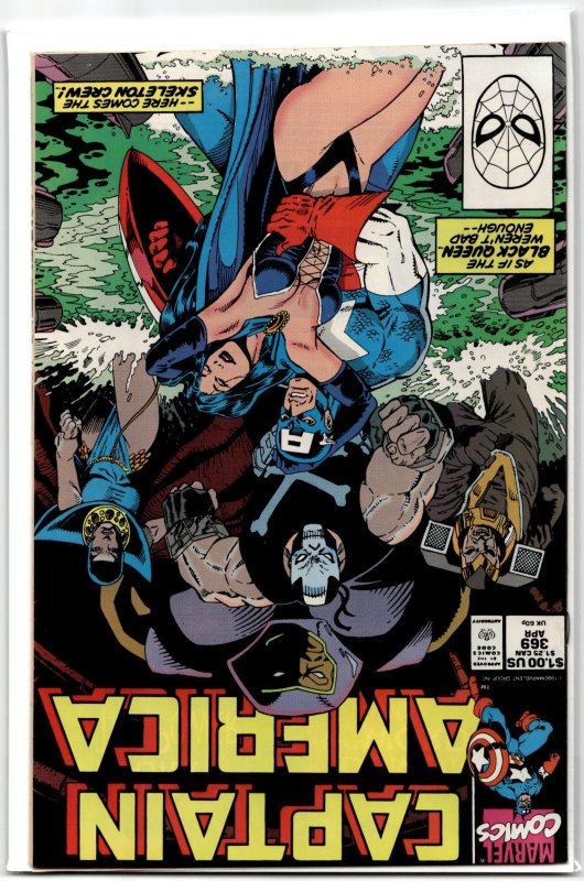 Captain America #369 (Marvel Comics, 1990), raw, ungraded comic book — front cover