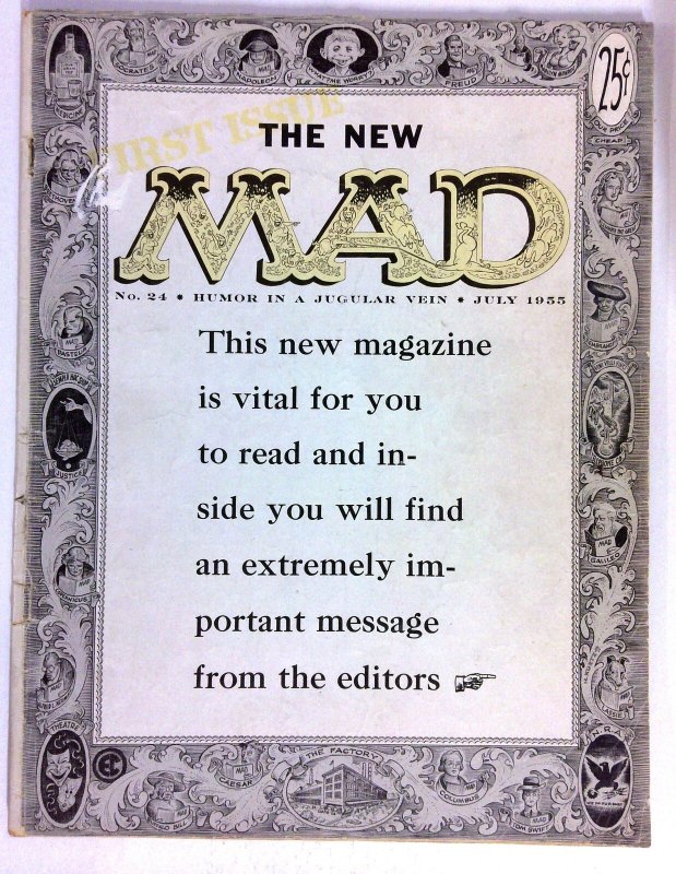Mad #24 (EC Comics, 1955), raw comic book in VG condition — front cover