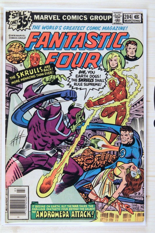 Fantastic Four #204 (Marvel Comics, 1979), raw comic book in FN 6.0 condition — front cover