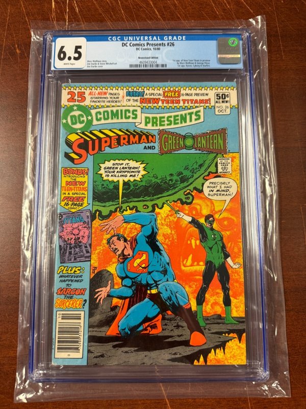 Presents #26 (DC Comics, 1980), CGC 6.5 graded comic book, Universal Blue label — front cover in its holder