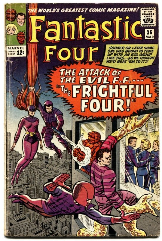 Fantastic Four #36 (Marvel Comics, 1965), raw, ungraded comic book — front cover