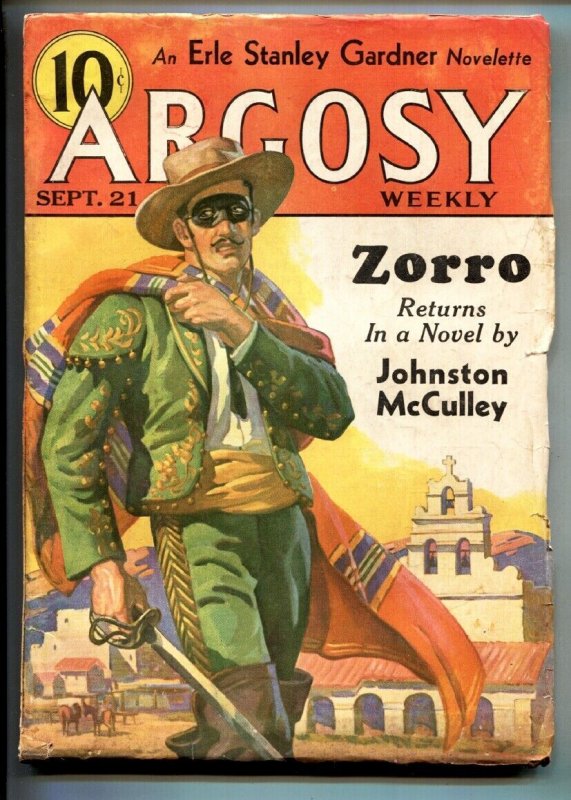 Pulp: Argosy Pulp September #21 (1935), raw comic book in VG+ condition — front cover