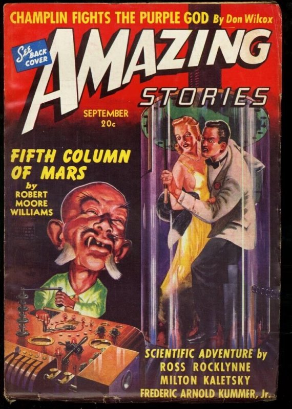 Amazing Stories 1940 Sep-Cool Sci Fi Pulp FN (1940), raw comic book in FN condition — front cover