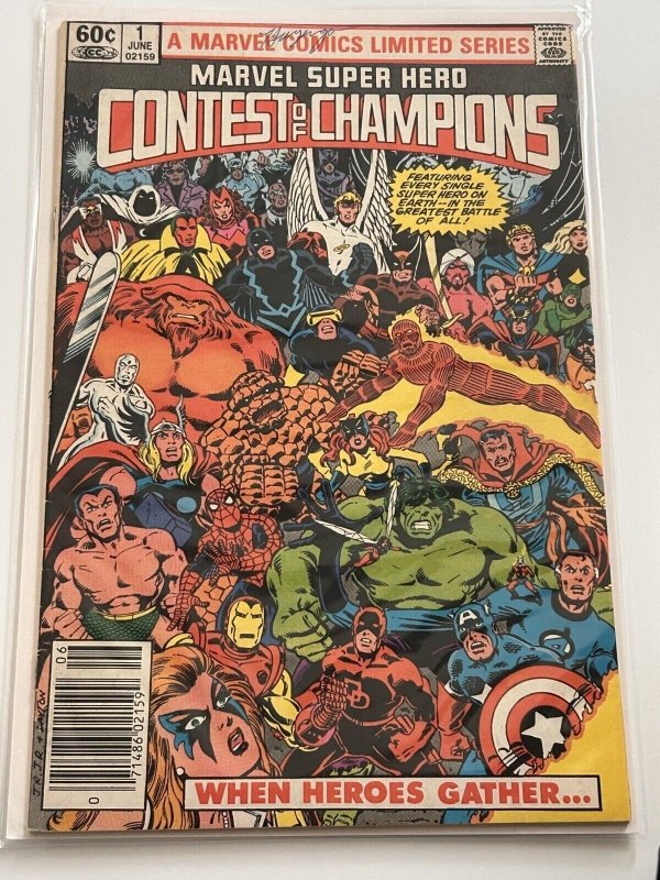 Super Hero Contest of Champions #1 (Marvel Comics, 1982), raw comic book in FN 6.0 condition — front cover