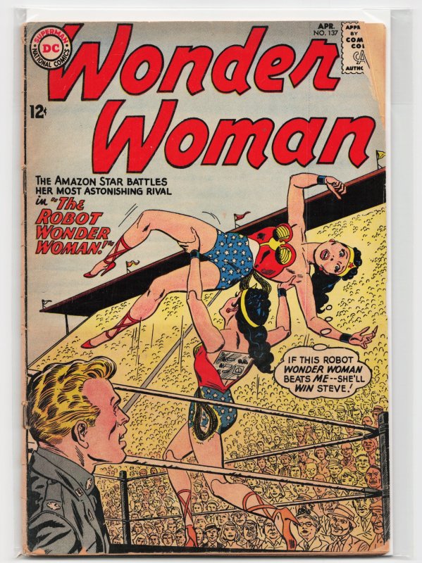 Wonder Woman #137 (DC Comics, 1963), raw, ungraded comic book — front cover