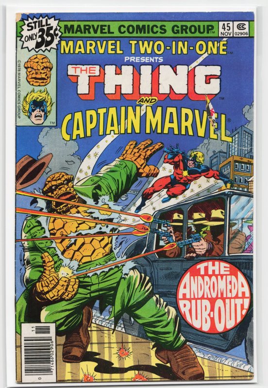 Marvel Two-in-One #45 (Marvel Comics, 1978), raw, ungraded comic book — front cover