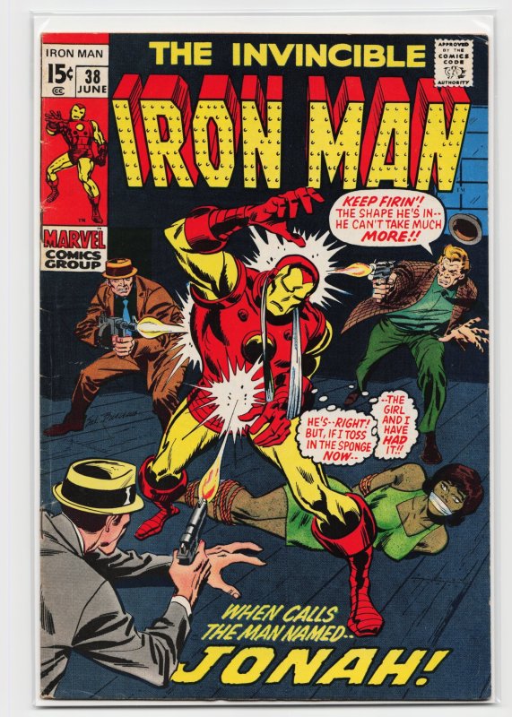 Iron Man #38 (Marvel Comics, 1971), raw, ungraded comic book — front cover