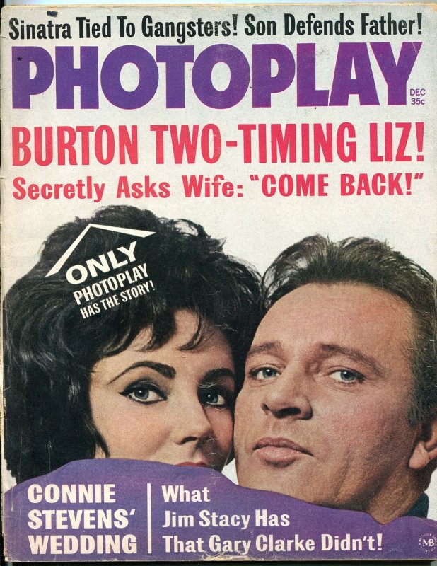 MAG: Photoplay Magazine December 1963- Liz Taylor- Steve McQueen- John Kennedy (1963), raw, ungraded comic book — front cover