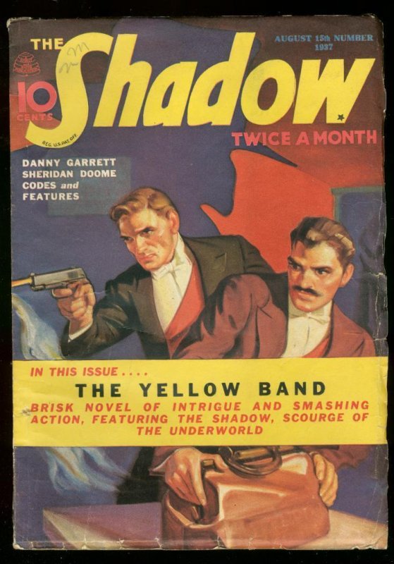 Shadow August #15 (1937), raw comic book in FN condition — front cover