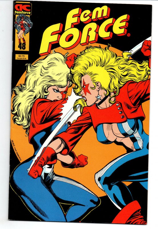 Femforce #48 (1992), raw comic book in VF/NM condition — front cover