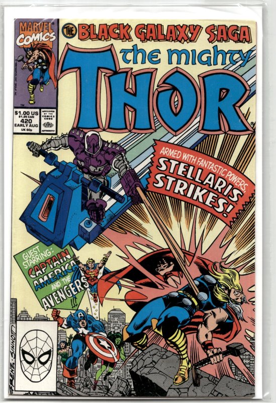 The Mighty Thor #420 (Marvel Comics, 1990), raw, ungraded comic book — front cover