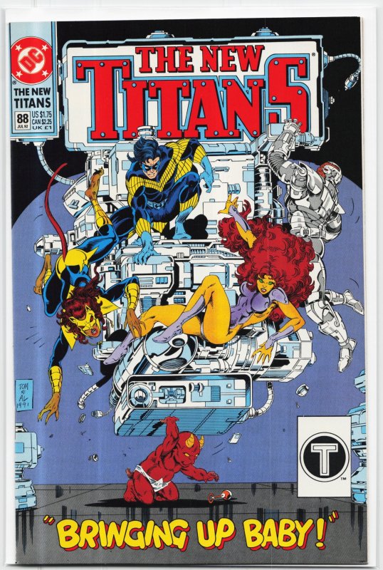 The New Titans #88 (DC Comics, 1992), raw, ungraded comic book — front cover