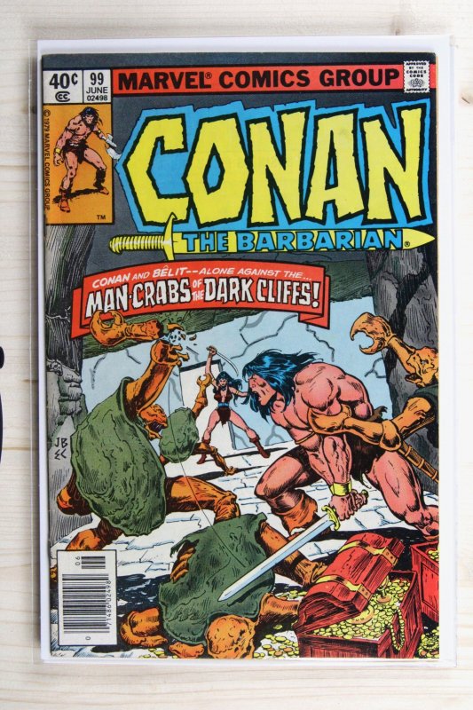 Conan the Barbarian #99 (Marvel Comics, 1979), raw comic book in VF- 7.5 condition — front cover