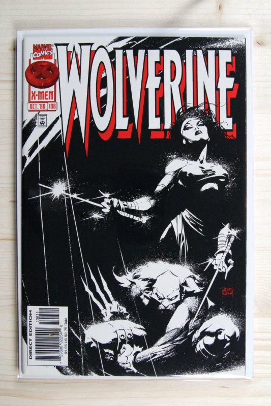 Wolverine #106 (Marvel Comics, 1996), raw comic book in VF+ 8.5 condition — front cover