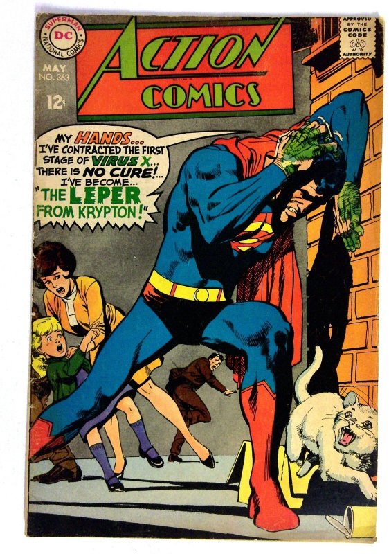 Action Comics #363 (DC Comics, 1968), raw comic book in VG condition — front cover
