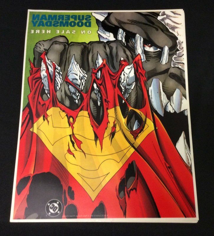 1994 "Superman Doomsday" Store two Side Promotional Window Poster 10 x 13 Unused (1994), raw, ungraded comic book — front cover