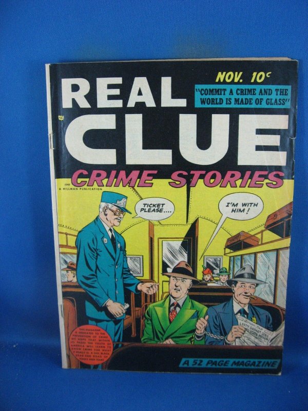 Real Clue Crime Comics Vol 3 #9 (1948), raw, ungraded comic book — front cover