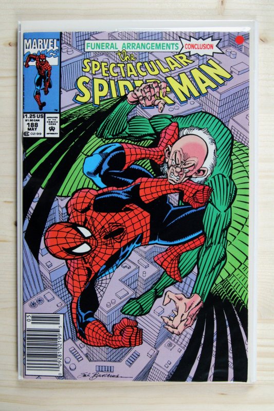 The Spectacular Spider-Man #188 (Marvel Comics, 1992), raw comic book in NM- 9.2 condition — front cover