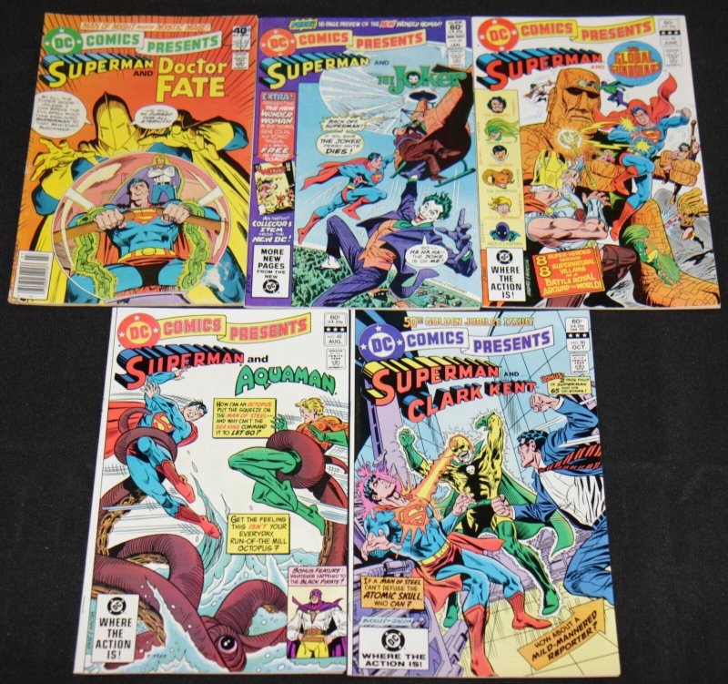 DC Bronze-Copper DC Comics Presents 10pc Mid Grade Comic Lot (Vg+/vf) Superman (DC Comics), raw comic book in VG+ condition — front cover