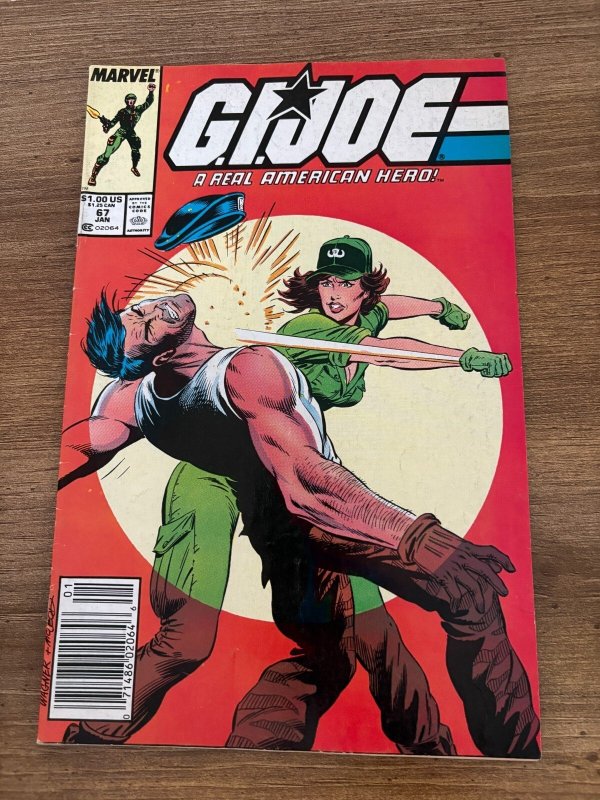 G.I. Joe #67 (Marvel Comics), raw comic book in FN/VF condition — front cover