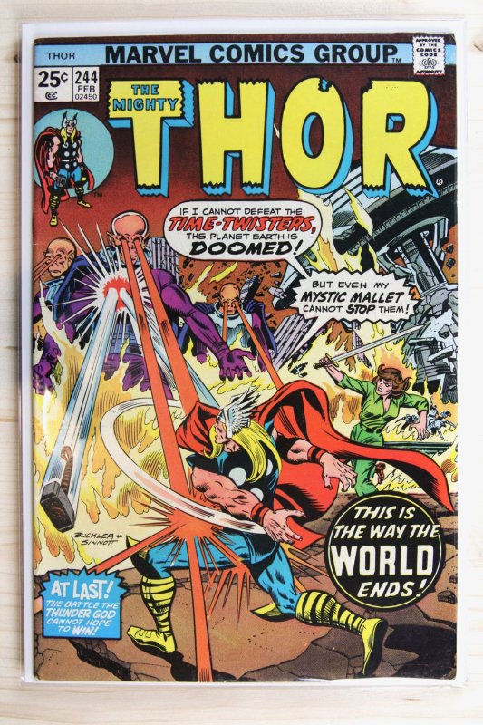 Thor #244 (Marvel Comics, 1976), raw comic book in VF+ 8.5 condition — front cover