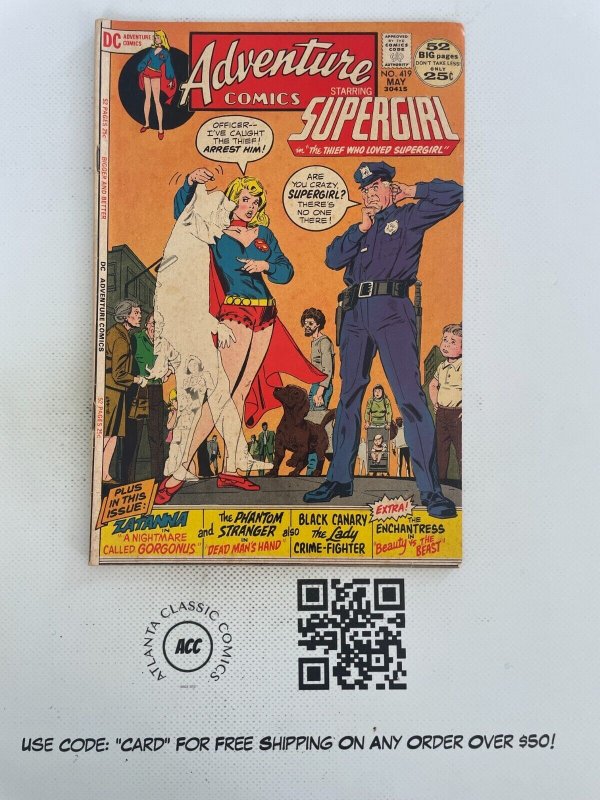 Adventure Comics #419 (DC Comics), raw comic book in VF condition — front cover