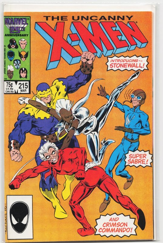 The Uncanny X-Men #215 (Marvel Comics, 1987), raw, ungraded comic book — front cover