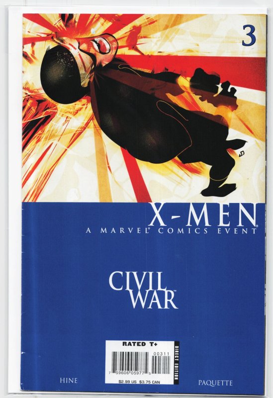 Civil War: X-Men #3 (2006), raw, ungraded comic book — front cover