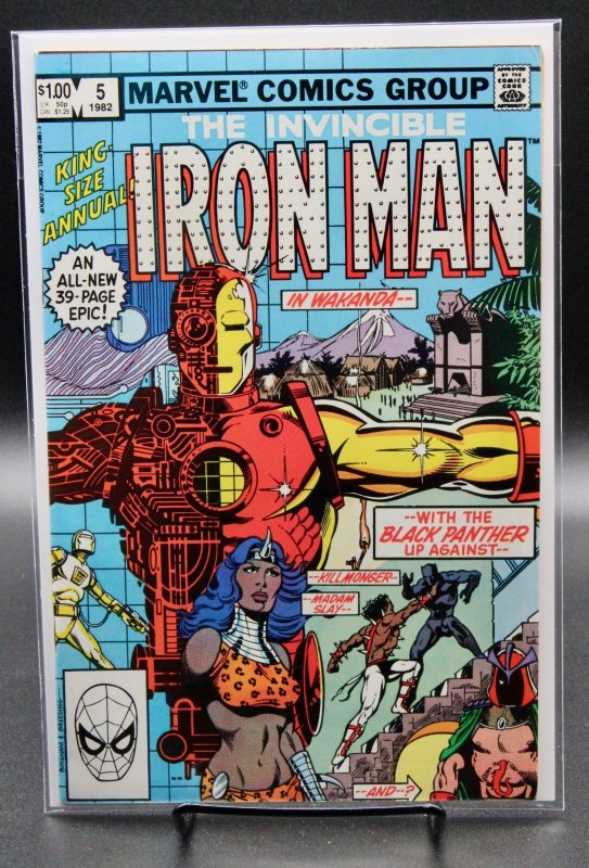 Iron Man Annual #5 (Marvel Comics, 1982), raw comic book in VF/NM condition — front cover